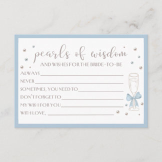Tarjeta de Despedida de Soltera con Lazo Azul Perl