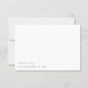 Tarjeta de Despedida de Soltera con Letra Elegante