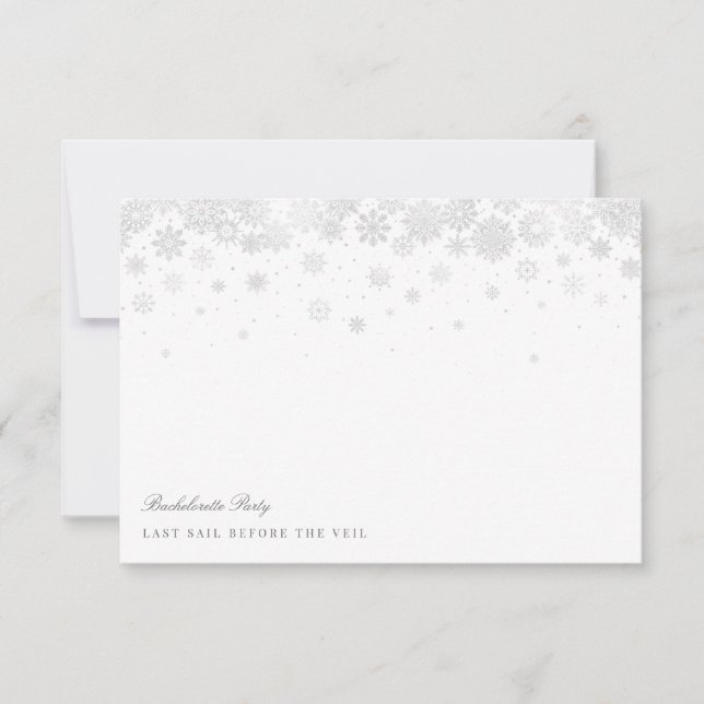 Tarjeta de Despedida de Soltera Copos de Nieve Ele (Anverso)