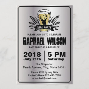 Tarjeta de despedida de soltero Cool Silver Beer B