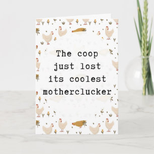 Tarjeta de despedida divertida de pollo, regalo de