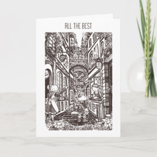 Tarjeta de despedida - lema de la ciudad