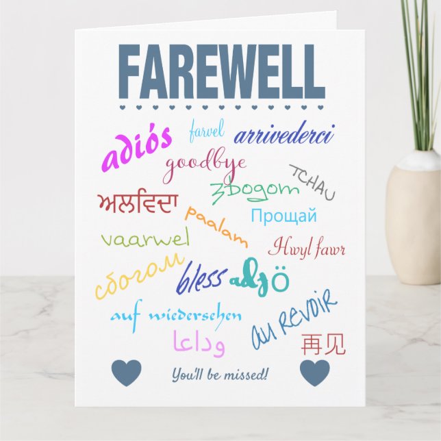 Tarjeta de despedida - Te perderás (Anverso)