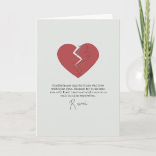 Tarjeta de Despedidas Rumi Corazón Roto