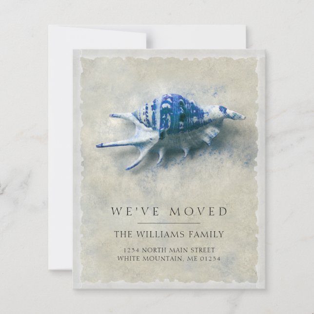 Tarjeta de desplazamiento de playa costera azul ma (Anverso)