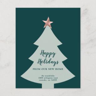 Tarjeta de desplazamiento de vacaciones de árbol d