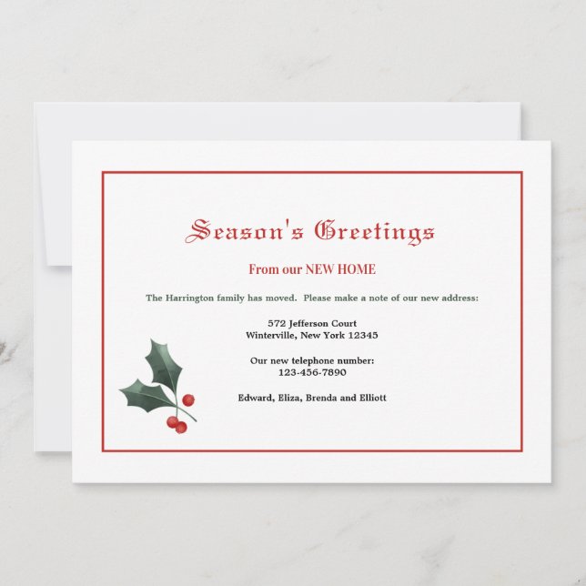 Tarjeta de desplazamiento festiva Holly Holiday (Anverso)