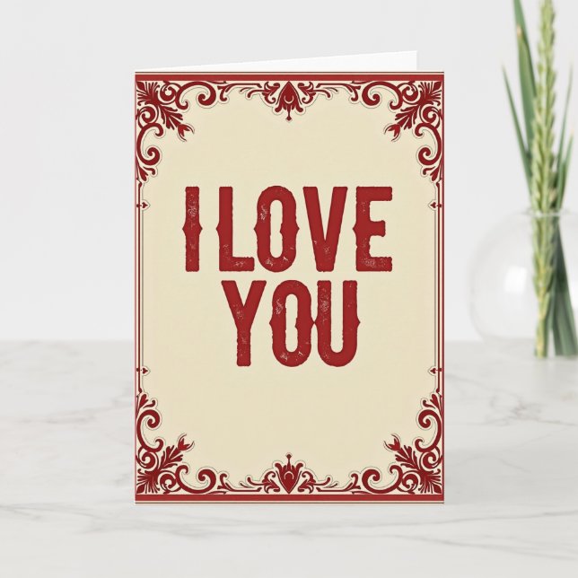 Tarjeta de Desplazamiento Simple Te Amo (Anverso)