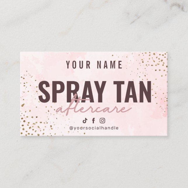 Tarjeta de después de la instrucción Spray Tan (Anverso)