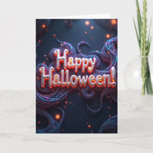 Tarjeta de destellos de feliz Halloween