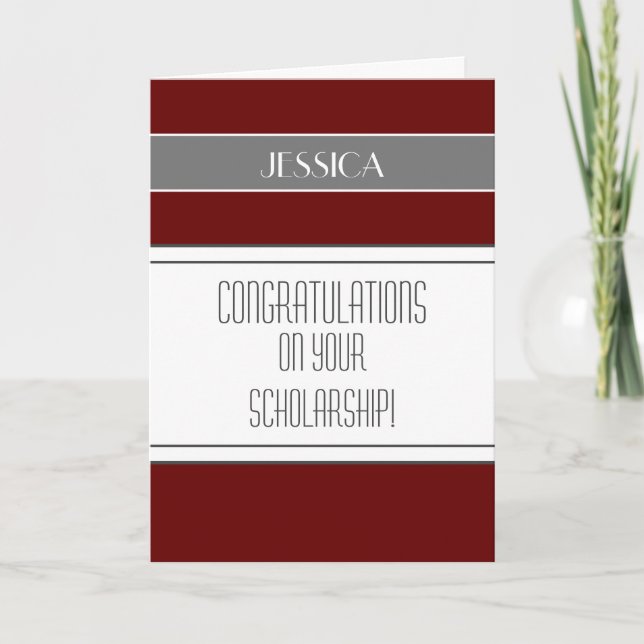 Tarjeta de destinatario de beca de felicitaciones (Anverso)