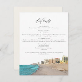 Tarjeta de detalle ATLANTIC CITY Watercolor Beach 