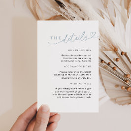 Tarjeta de detalle azul turbio minimalista con cor