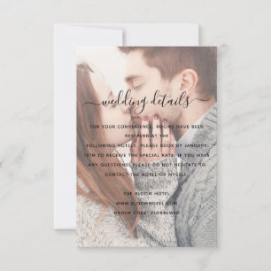 Tarjeta de Detalle de Boda con Foto Transparente E