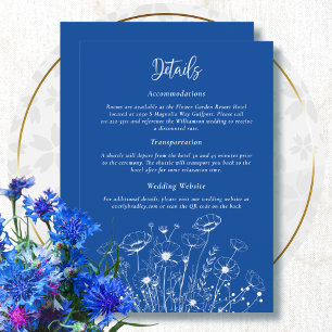 Tarjeta de Detalle de Boda de Flor Silvestre Blanc