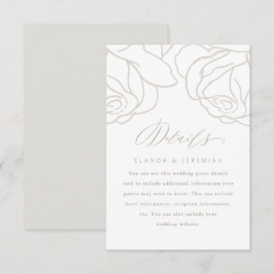 Tarjeta de detalle de Boda de flores grisáceas rom
