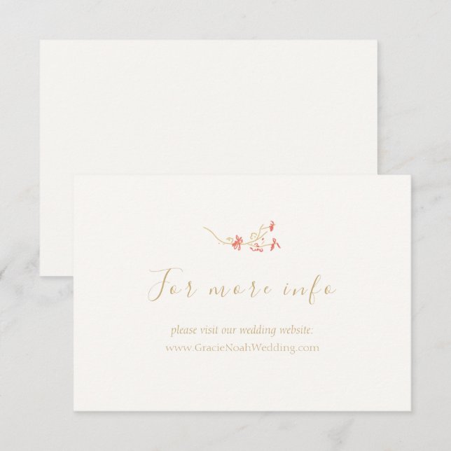 Tarjeta de detalle de boda de flores silvestres el (Anverso / Reverso)