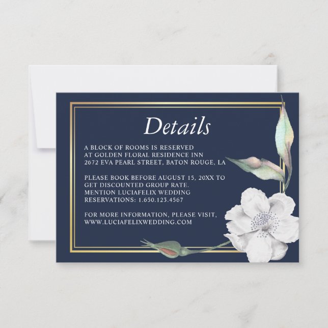 Tarjeta de detalle de Boda de Rosa azul de la Mari (Anverso)