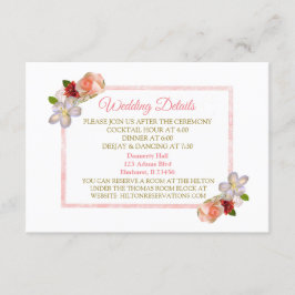 Tarjeta de detalle de Boda de Rosa Gold Floral Bou
