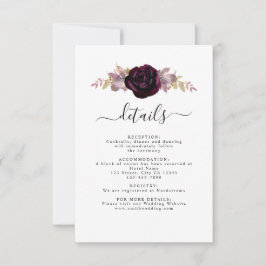 Tarjeta de detalle de Boda floral de plumas de vin