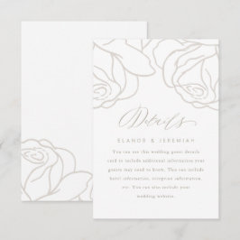 Tarjeta de detalle de Boda floral gris simple