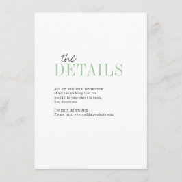 Tarjeta de detalle de boda tipográfico minimalista