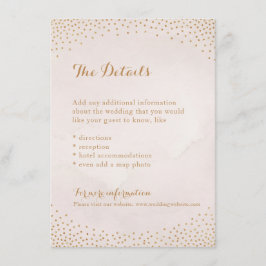 Tarjeta de detalle de confeti dorado con rosa de b