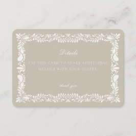 Tarjeta de detalle de invitación de inserción de b