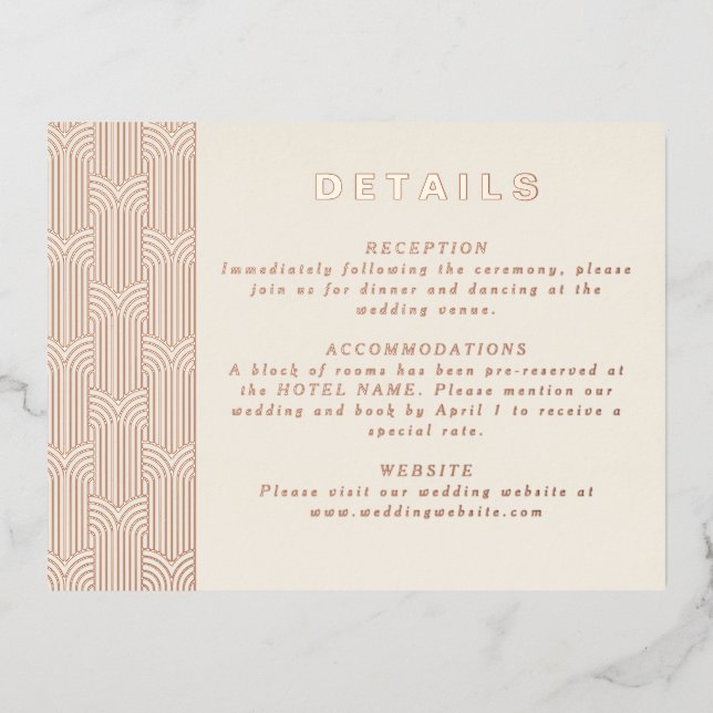 Tarjeta de detalle de Relieve metalizado moderna (Anverso)