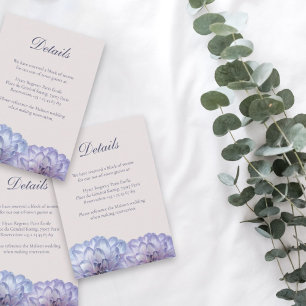 Tarjeta de detalle del Boda floral rosa Dusty Blue