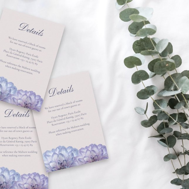 Tarjeta de detalle del Boda floral rosa Dusty Blue (Subido por el creador)