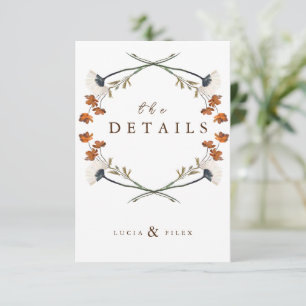 Tarjeta de detalle del Boda QR de flor silvestre d
