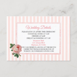 Tarjeta de detalle del Boda rosa rosa de la vintag