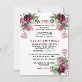 Tarjeta de detalle del boda, tarjeta de informació