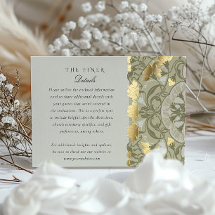Tarjeta de detalles Art Nouveau Boda tonos cálidos