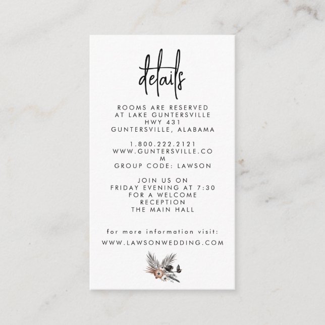 Tarjeta de detalles boho góticos (Anverso)