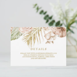 Tarjeta de detalles Boho Tropical Dried Floral y p
