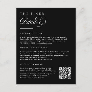Tarjeta de Detalles con Caligrafía Elegante