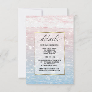 Tarjeta de detalles de aguas oceánicas rosadas bri