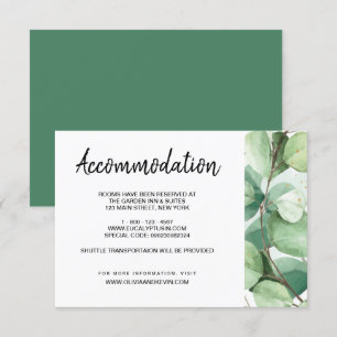 Tarjeta de detalles de alojamiento del boda Eucaly