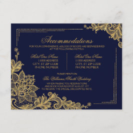 Tarjeta de detalles de alojamiento para Navy y Gol