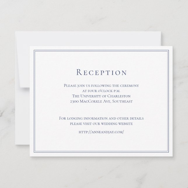 Tarjeta de detalles de azul marino formal con mapa (Anverso)