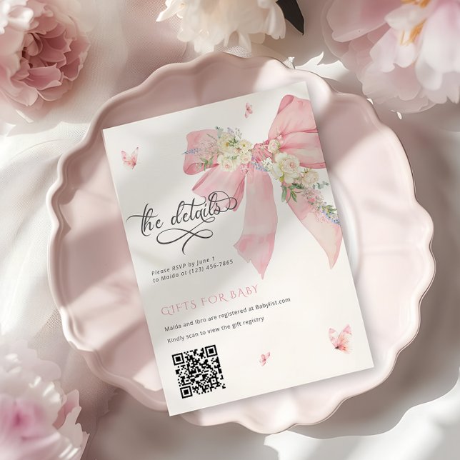 Tarjeta de detalles de Baby Shower Baby In Bloom P (Subido por el creador)