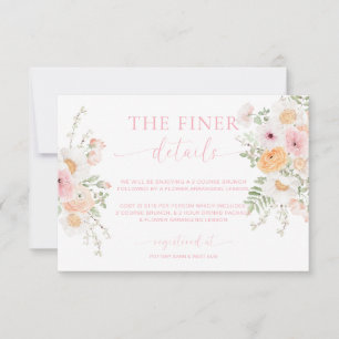 Tarjeta de detalles de baby shower floral de Milli