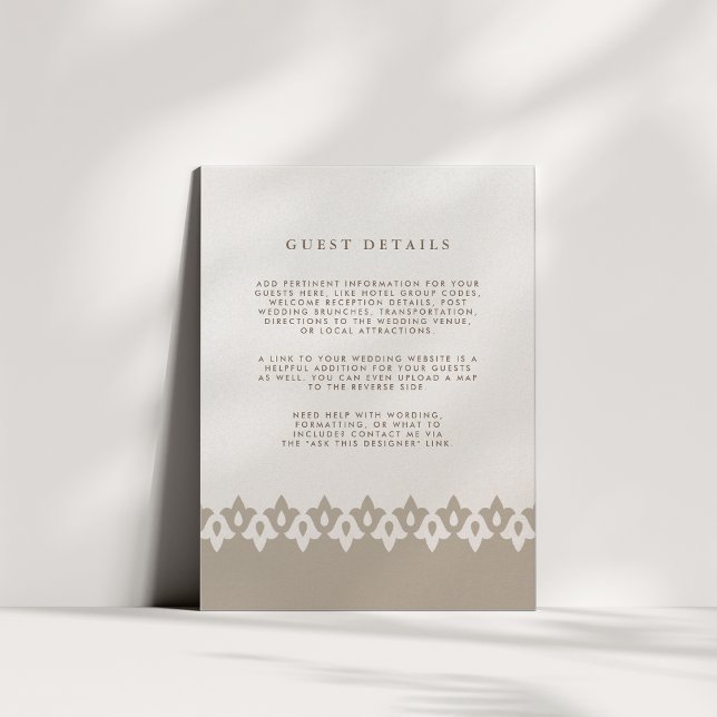 Tarjeta de detalles de Boda árabe | Champagne (Subido por el creador)
