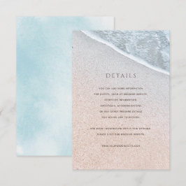 Tarjeta de detalles de boda Blue Ocean & Sandy Bea