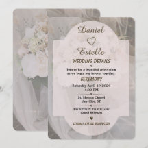 Tarjeta de detalles de boda boho neutral editable