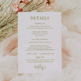 Tarjeta de detalles de boda botánica de SERBAL