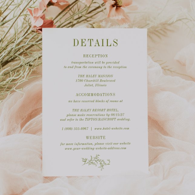 Tarjeta de detalles de boda botánica de SERBAL (Subido por el creador)