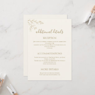 Tarjeta de detalles de boda botánica de terracota